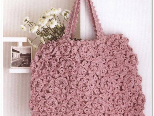 borsa fatta con moduli a fiore